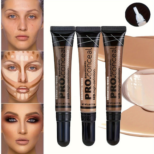 3-Color Matte Liquid Concealer Set - Lightweight, Sweatproof & Fade-Free