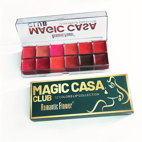 12 color moisturizing and long-lasting matte lipstick palette