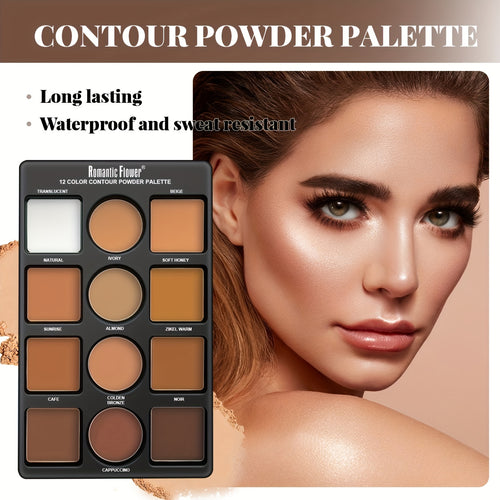 2-Pack 12-Color Bronzing Contour and Highlight Powder Makeup Palette Set