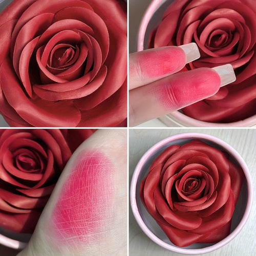 2pcs Petal-Shaped Blush Set with Brush, Long-Lasting Waterproof Blush with Silky Texture And Easy to Apply.