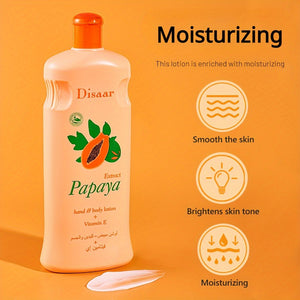 600ml Papaya Hand & Body Lotion, Infused With VE, Moisturizing Hydration, Revitalizes & Brightens Skin Tone