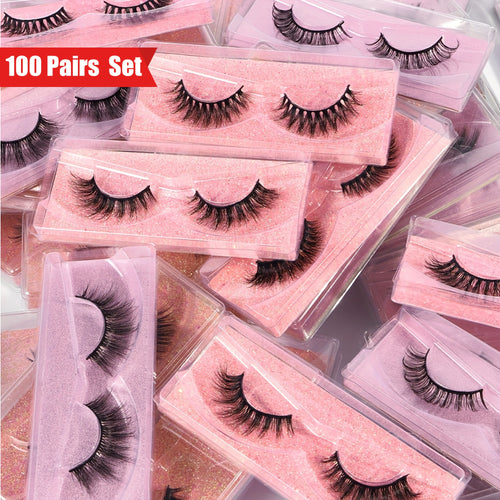 100 Pairs Of False Eyelashes, Multi-style Mixed Lengths