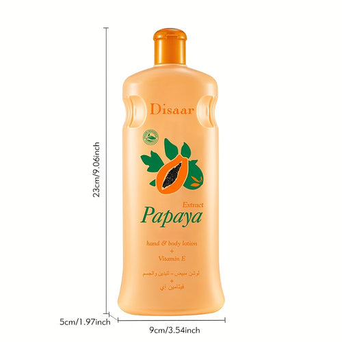 600ml Papaya Hand & Body Lotion, Infused With VE, Moisturizing Hydration, Revitalizes & Brightens Skin Tone