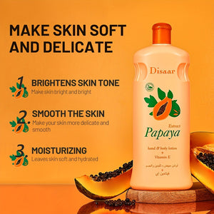 600ml Papaya Hand & Body Lotion, Infused With VE, Moisturizing Hydration, Revitalizes & Brightens Skin Tone