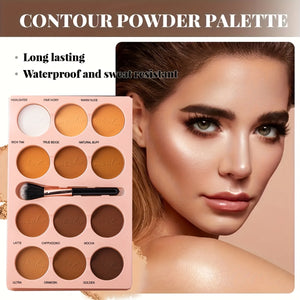 12 Colors Professional Contouring & Highlighting Disc - Waterproof.